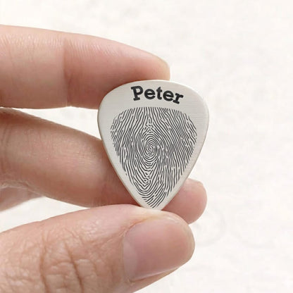 Durable laser engraved guitar pick, providing a beautiful way to carry memorial memories.