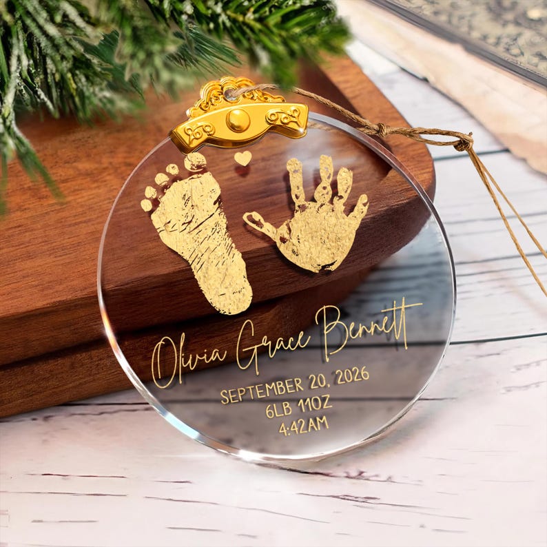 A beautiful first Christmas ornament, the Personalized First Christmas Glass Ornament serves as a memorable engraved Christmas ornament.