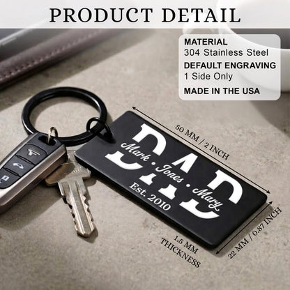 Engraved keychains for him and custom keychains for Father's Day, an ideal first time dad gift for Father's Day 2026.
