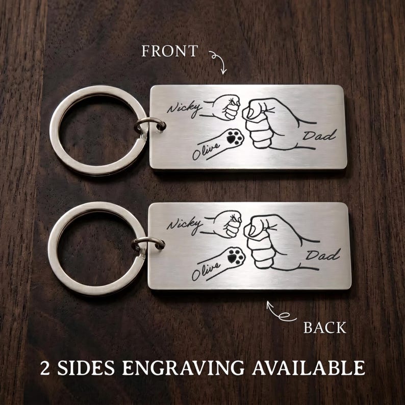 Custom dad keychain and first Fathers Day gifts, making it a thoughtful dad to be gift for Father's Day 2026.