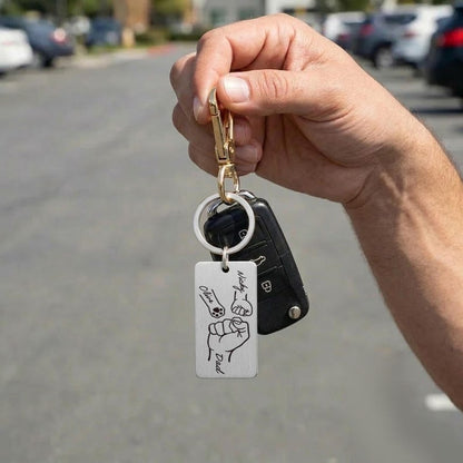 Engraved key ring and laser engraved keychain in durable metal, a great engraved gift for dad for Father's Day 2026.