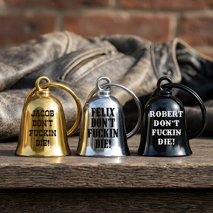 Customized guardian bell dad will love, featuring professional engraving and a personal funny photo.