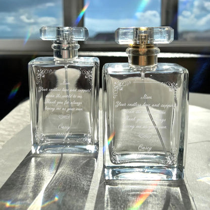 Timeless Personalized Glass Perfume Bottle for Mom designed as thoughtful gifts for step mom and wedding occasions  