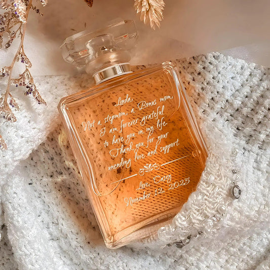 Beautiful Personalized Glass Perfume Bottle for Stepmom suitable for bonus mom gifts and special occasions  