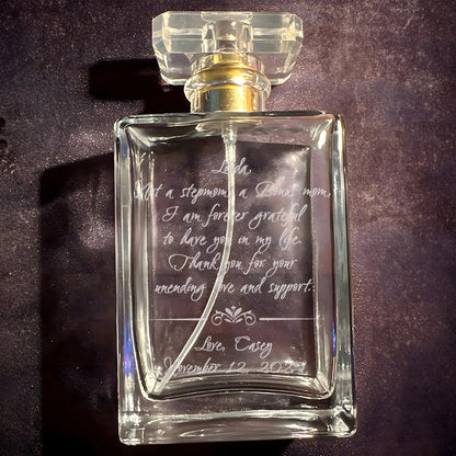 Meaningful Personalized Glass Perfume Bottle for Stepmom perfect as gifts for step mom and mother's day gift for stepmother  