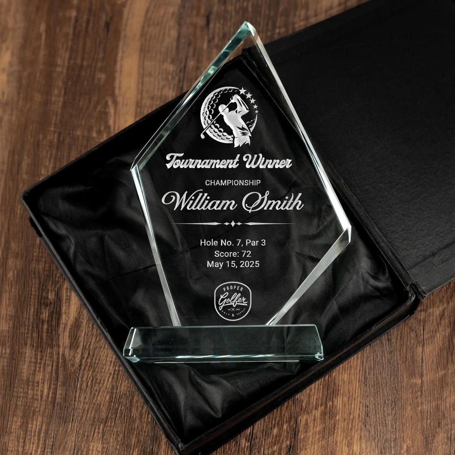 Unique Personalized Golf Tournament Crystal Award ideal as unique golf gifts and best gifts for golfers  