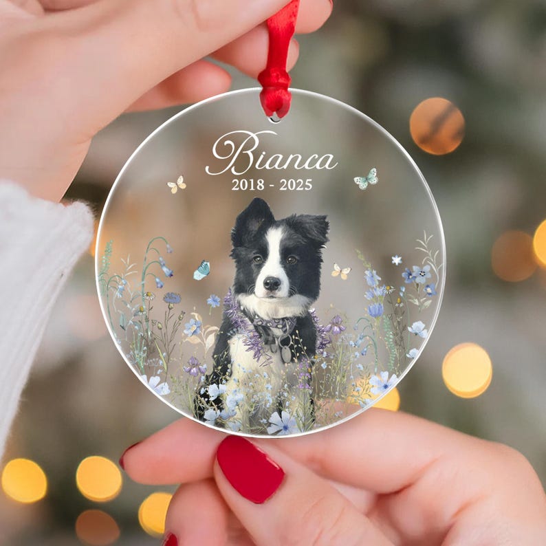 Hand Painted Pet Portraits Dog Loss Keepsake Christmas Ornament