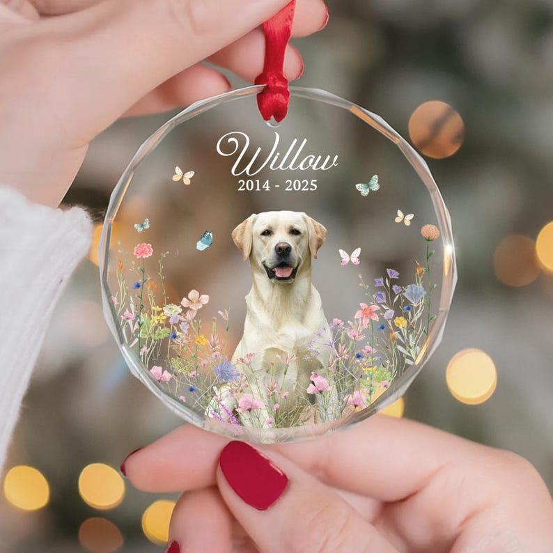 Dog Memorial Ornament Pet Loss Gifts Custom Hand Painted