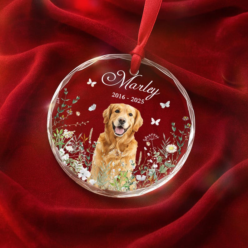 Custom Pet Christmas Ornament Hand Painted Pet Portraits Dog Loss Keepsake