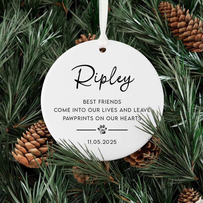 Watercolor Pet Ornament Ceramic Christmas Tree Ornaments