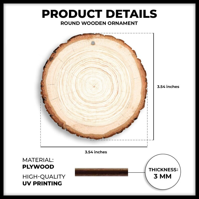 Personalized Pet Watercolor Wooden Ornament Watercolor Christmas Ornaments