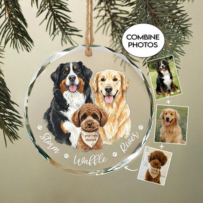 Hand-Painted Pet Portrait From Photos Ornament, a custom hand painted christmas ornament and perfect personalized christmas ornament.