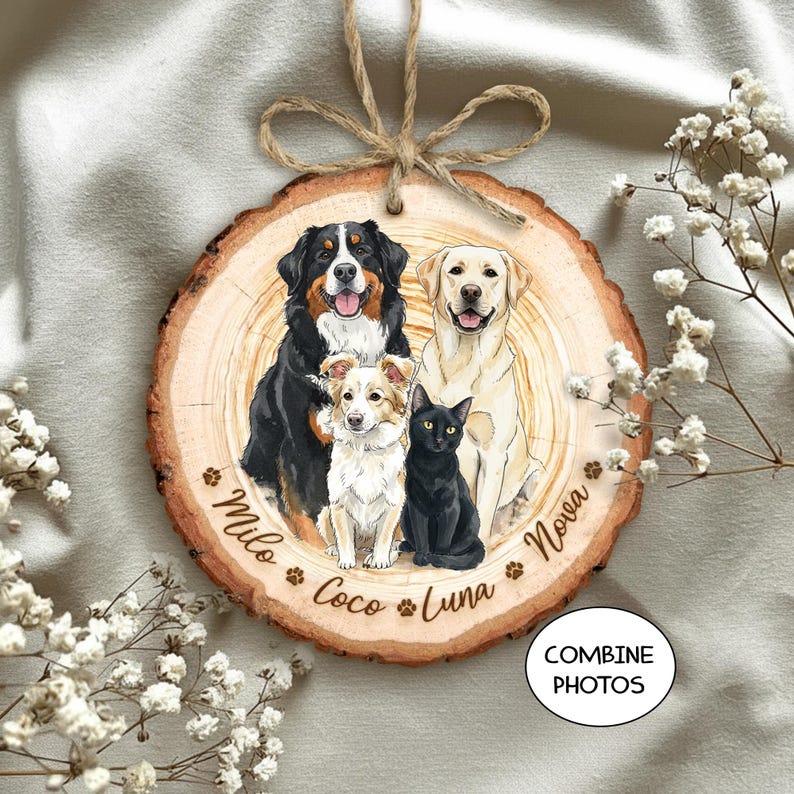 An ideal custom photo ornament, the Hand-Painted Pet Portrait From Photos Ornament is a personalized christmas ornament for the family.