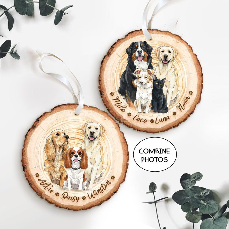 This personalized pet ornament, a Hand-Painted Pet Portrait From Photos Ornament, is a wonderful gift for dog owners and a custom hand painted keepsake.