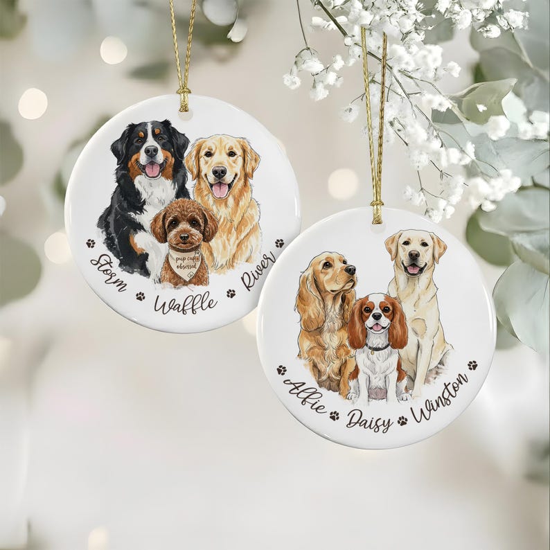 A custom hand painted christmas ornament, the Hand-Painted Pet Portrait From Photos Ornament turns a photo into a stunning portrait on an ornament.