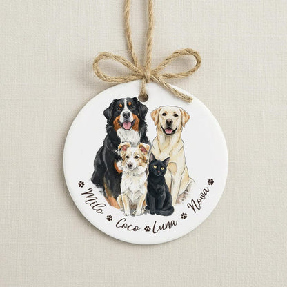 The ultimate gift for pet owners, the Hand-Painted Pet Portrait From Photos Ornament is a custom hand painted pet portrait on an ornament.