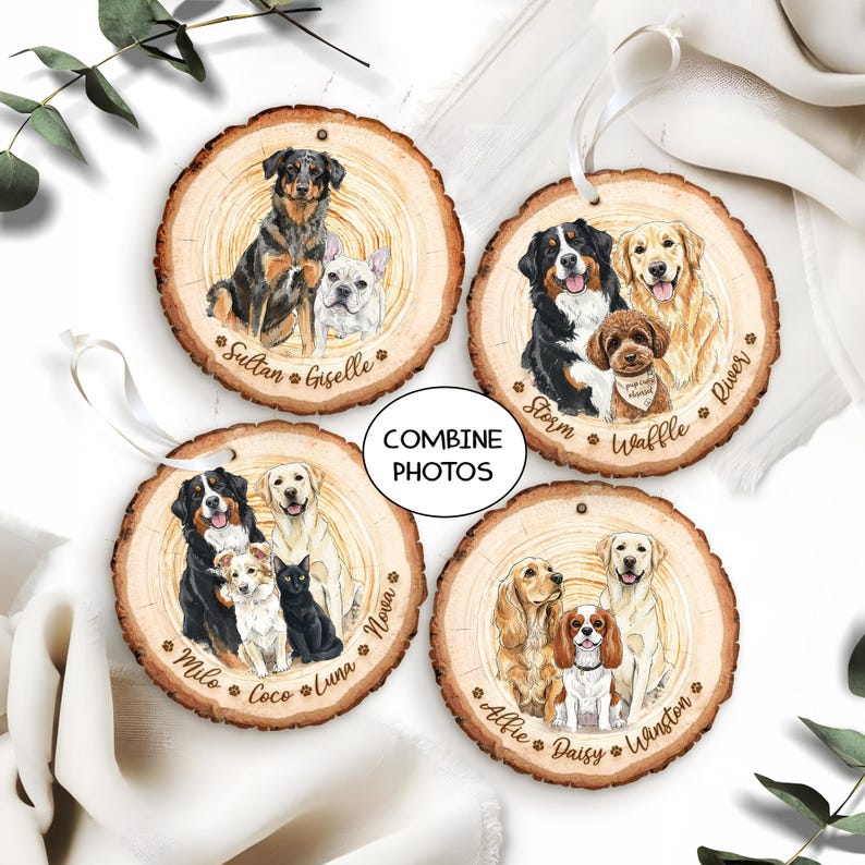 This hand painted pet portraits ornament, a Hand-Painted Pet Portrait From Photos Ornament, is a beautiful personalized christmas ornament.