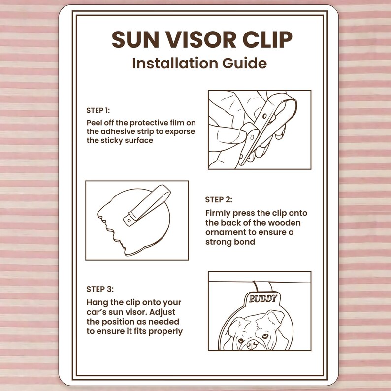 Custom car mirror charms style design, the Personalized Hand-Painted Wooden Visor Clip is a romantic valentine's gift for him.