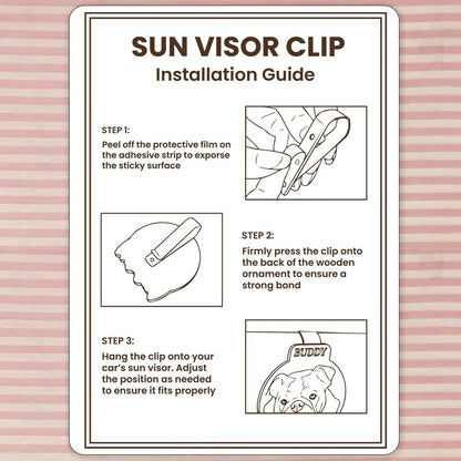 Custom car mirror charms style design, the Personalized Hand-Painted Wooden Visor Clip is a romantic valentine's gift for him.