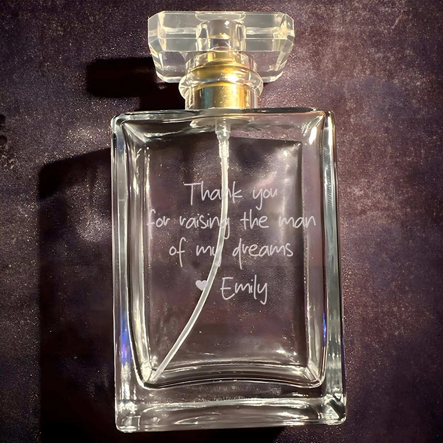 Meaningful Personalized Handwriting Glass Perfume Bottle for Mom perfect for thank you for raising the man tribute and elegant wedding gift  
