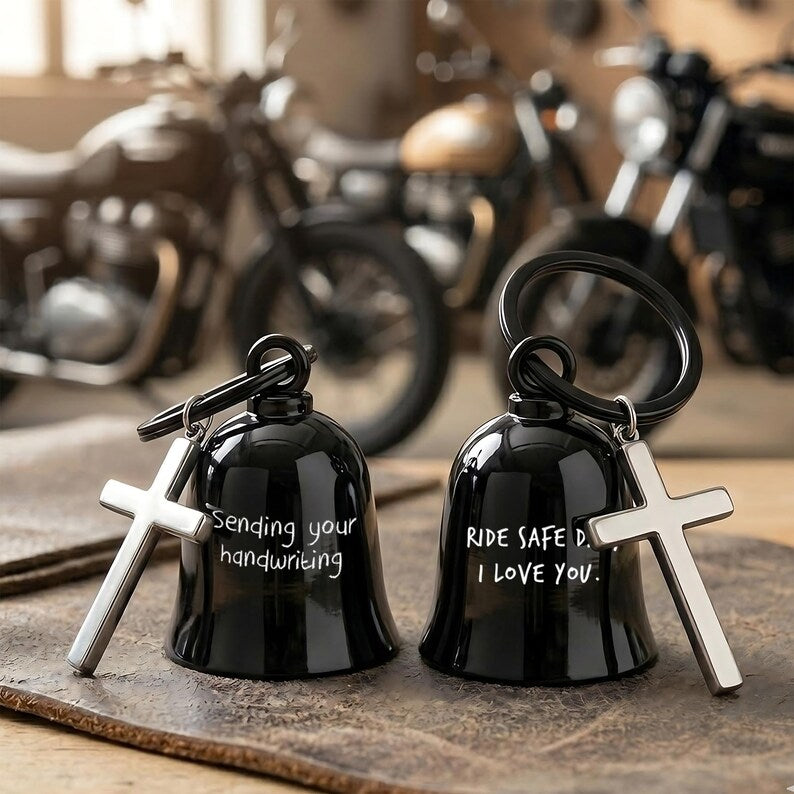 Laser engraved keychain and drive safe daddy keyring, serving as a protective guardian bell keychain for your husband.