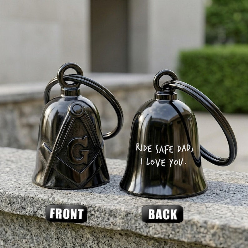 Personalized handwriting masonic guardian bell, a unique custom guardian bell and engraved gift for dad.