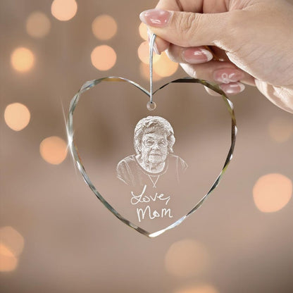 This personalized handwriting ornament, a Personalized Memorial Heart Glass Ornament, is a heartfelt sympathy gift for the holidays.