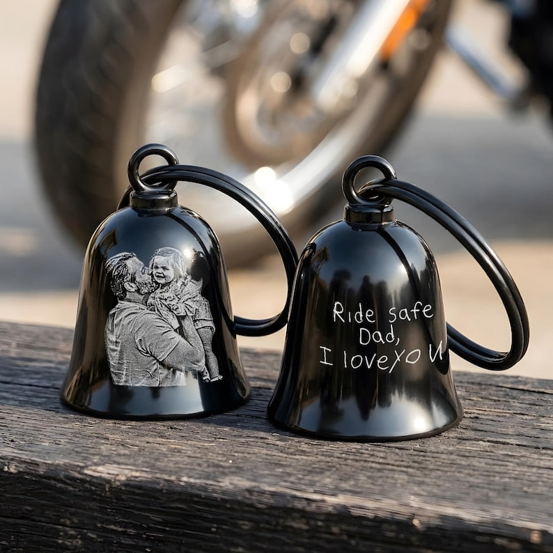 This custom guardian bell features actual handwriting, making it a unique Father's Day gift for dad."