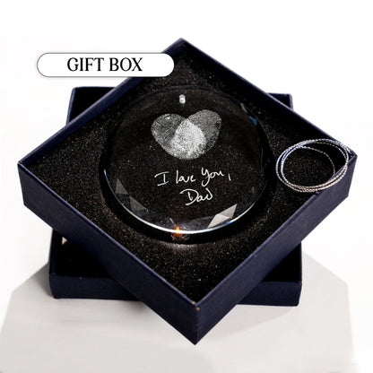 Personalized Handwritten & Fingerprint Memorial Glass Ornament