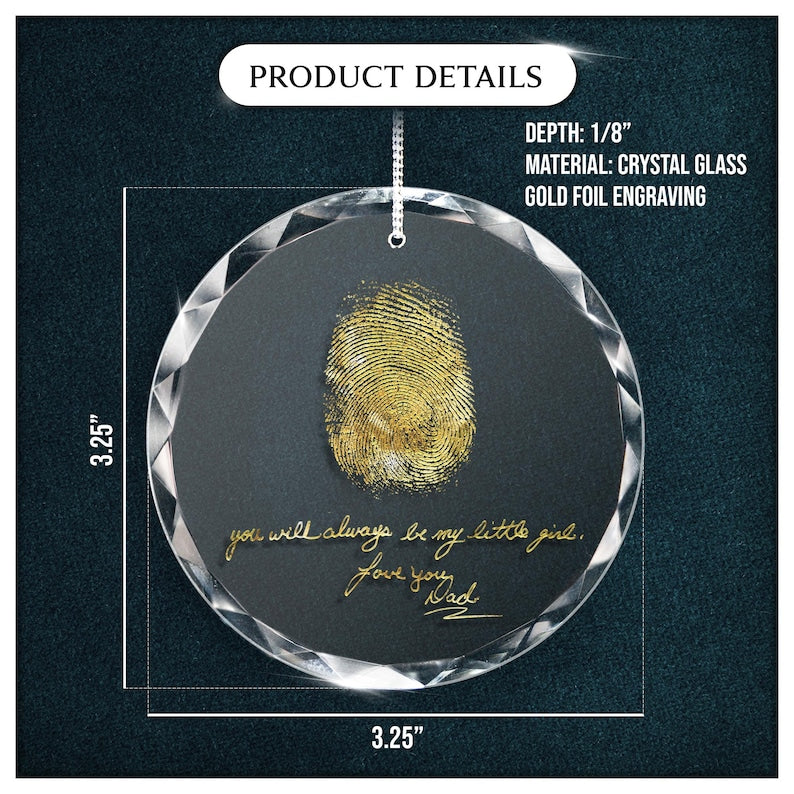 A beautiful personalized gift for someone who lost a parent, the Personalized Handwritten & Fingerprint Teardrop Ornament is a lasting keepsake.