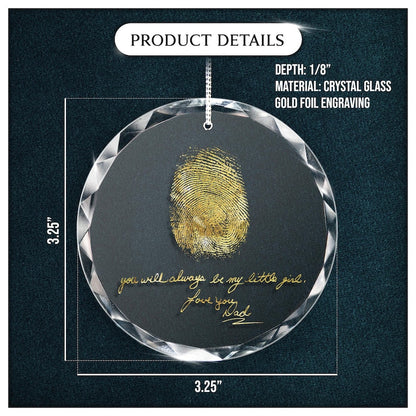 A beautiful personalized gift for someone who lost a parent, the Personalized Handwritten & Fingerprint Teardrop Ornament is a lasting keepsake.