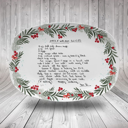 The perfect custom recipe platter, this Personalized Handwritten Recipe Platter is a beautiful custom platter and sentimental gift.