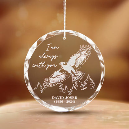 Custom Personalized Hawk Memorial Glass Ornament presented as unique sympathy gifts