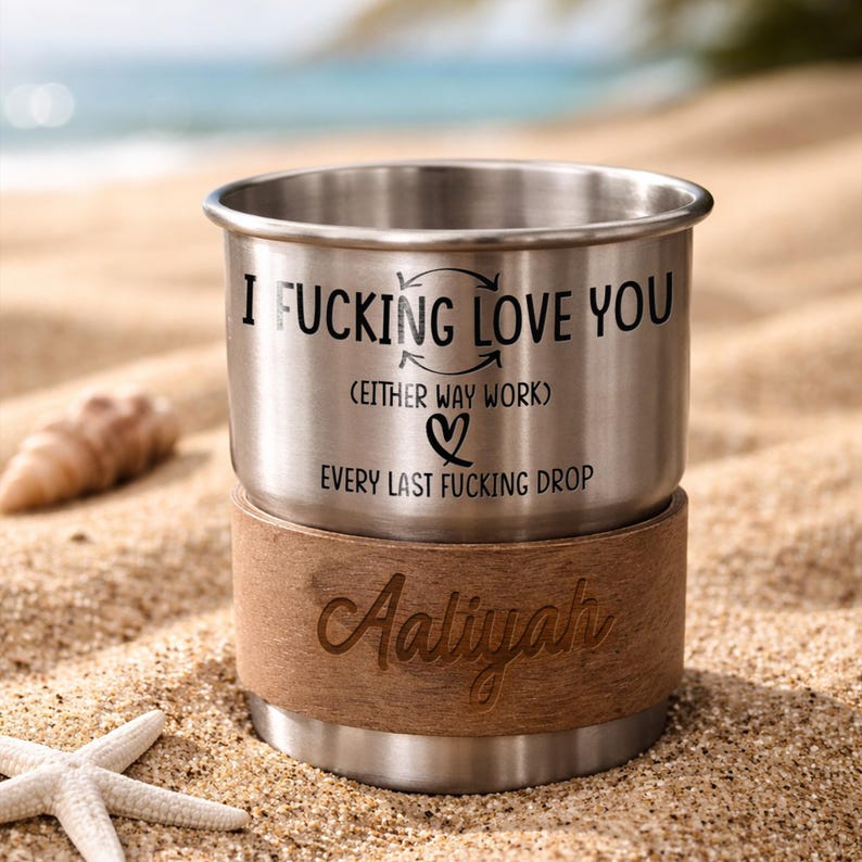 Personalized camping mug stainless steel cup, a high-quality engraved gift for dad and a funny camper mug custom design.