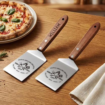 Personalized King of the Grill spatula, a unique custom bbq spatula and engraved Father's Day gift.