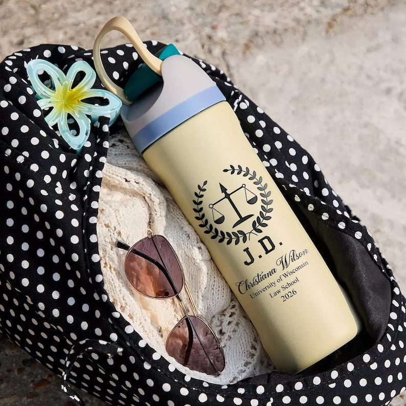 Personalized Law Degree 24oz Water Bottle for Class of 2026, a high-quality and professional gift.