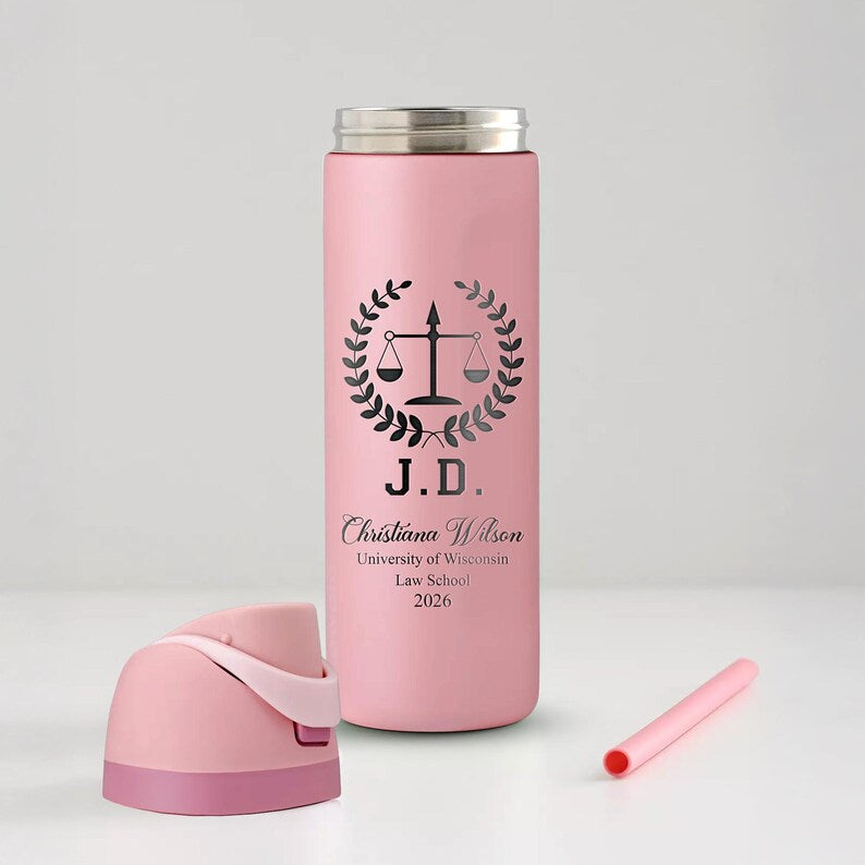 The perfect customized graduation gift, this etched law degree bottle is a must-have for 2026.
