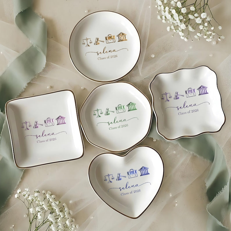 Elegant lawyer grad gifts featuring professional engraving, perfect for an attorney's desk or vanity.