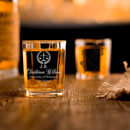 High-quality engraved graduation gifts, ideal for those seeking personalized shot glasses for 2026.