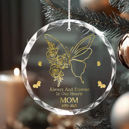 The ideal remembrance gifts for loss of mother, this Personalized Butterfly Memorial Ornament is a thoughtful in loving memory ornament.