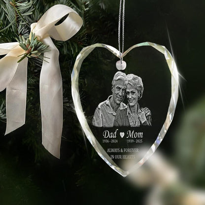 A beautiful personalized gift for someone who lost a parent, the Personalized Loss Of Parents Memorial Glass Ornament is a lasting keepsake.