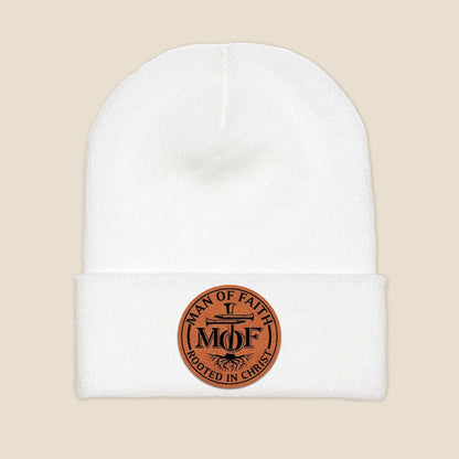 A stylish Personalized Man of Faith Beanie, one of the best gifts for a religious man for Christmas.