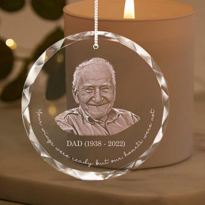 Personalized Memorial Glass Ornament designed as elegant memorial ornaments for remembrance