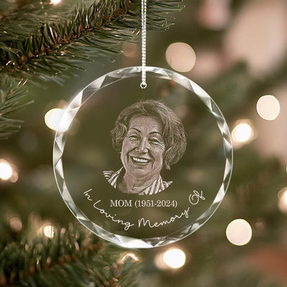 Unique Personalized Memorial Glass Ornament created as thoughtful sympathy gifts