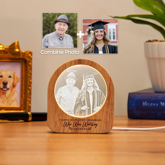 Personalized Memorial Graduation Photo Night Light for Class of 2026, a high-quality and unique gift.