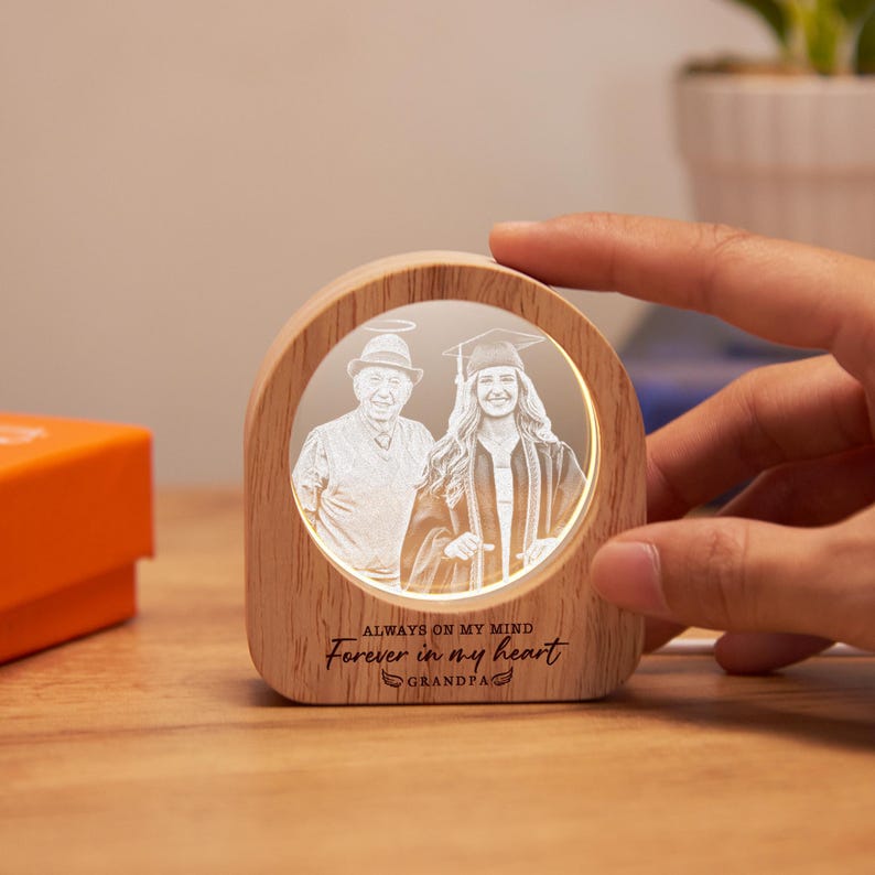 Customized crystal lamp with picture for the Class of 2026, featuring high-end laser engraving.