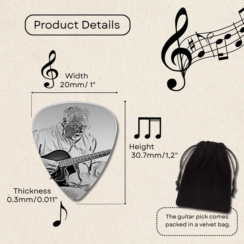 High-quality engraved guitar picks, ideal for those seeking a premium sympathy gift for loss of father.