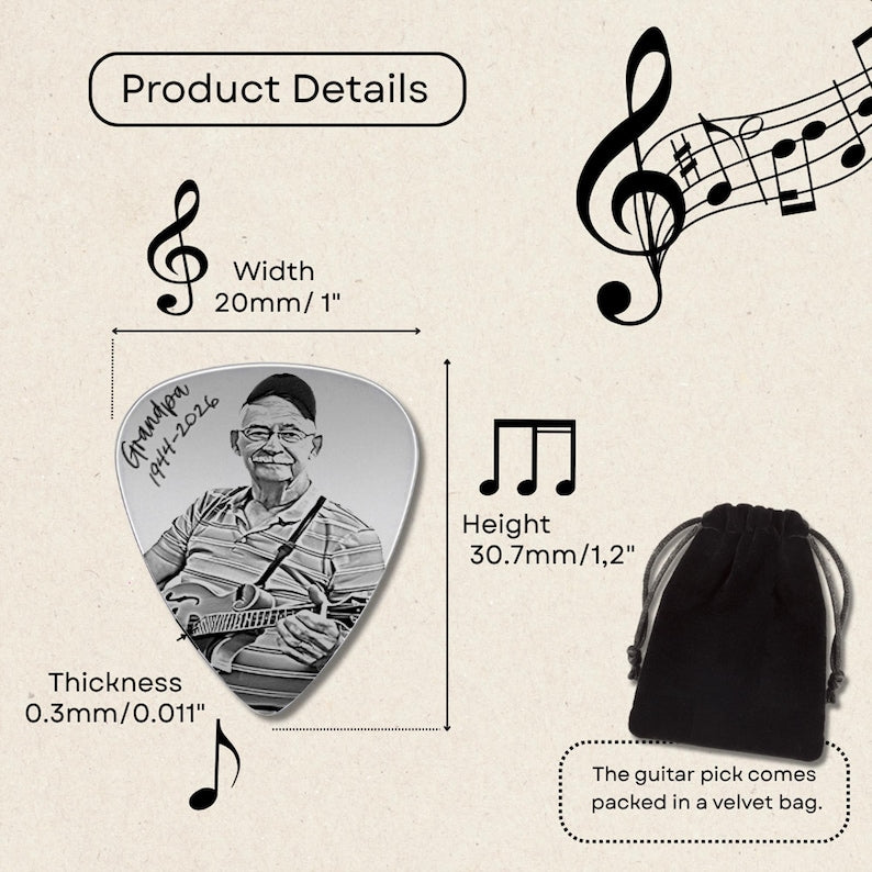 High-quality engraved guitar picks, ideal for those seeking a premium sympathy gift for loss.