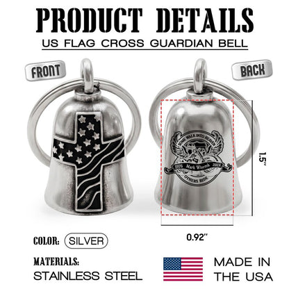 Dad guardian bell with custom engraving, making a thoughtful biker memorial gift for a motorcycle dad.