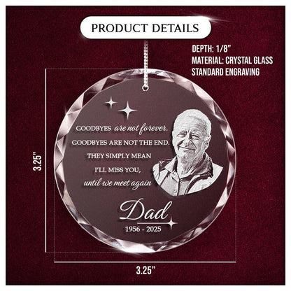 The ideal remembrance gifts for loss of mother, this Personalized Memory Heart Glass Ornament with Photo is a thoughtful sympathy gift.